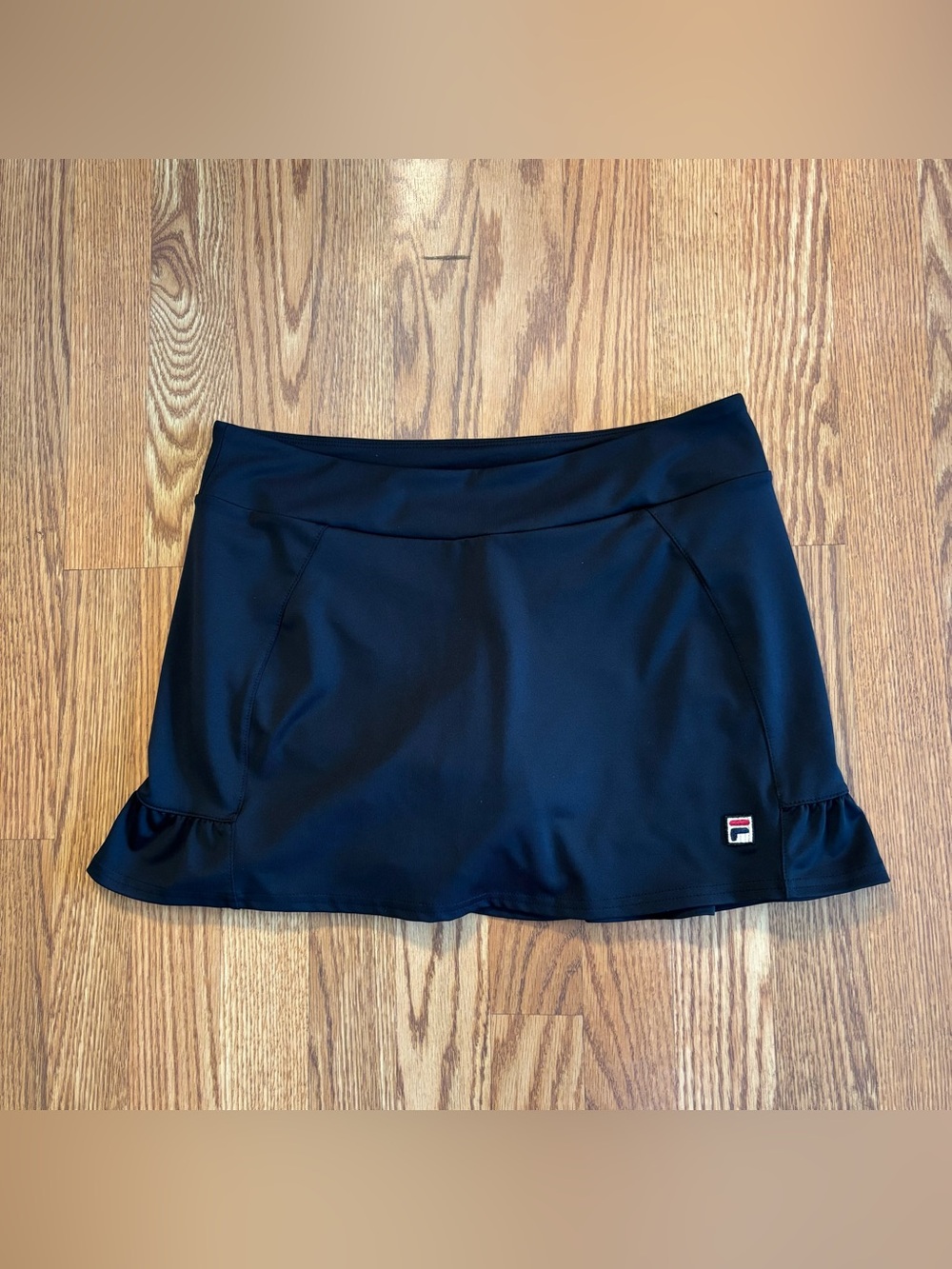 Black Fila Athletic Skort Medium Ruffle Trim
